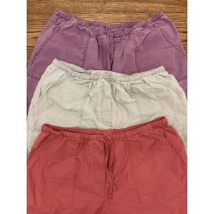 Lot Of 3 LL Bean Women's Large Classic Fit Sunwashed Canvas Shorts
